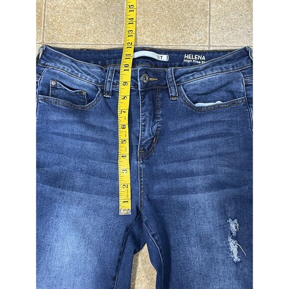 !iT Helena Women's High Rise Skinny Ankle Jeans, Size 8 Blue Wash Distressed - Picture 4 of 14